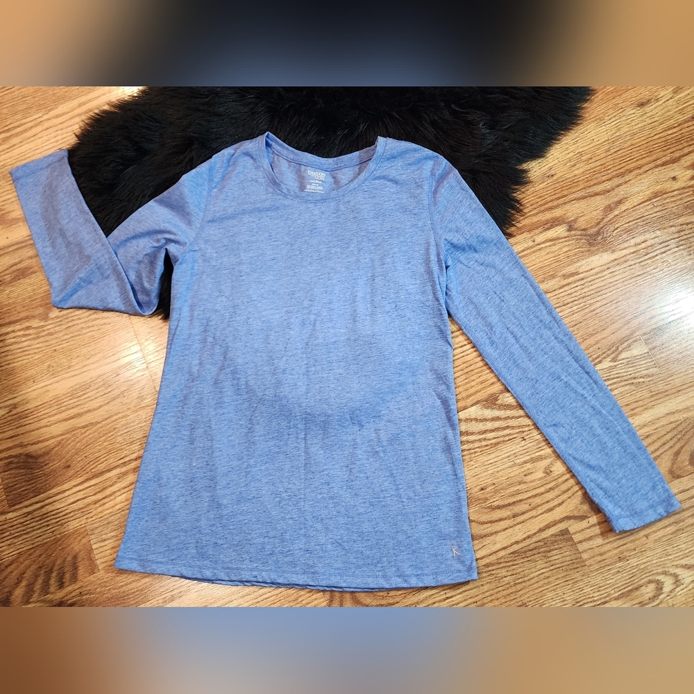 Semi-Fitted Dri-More Heathered Blue Long Sleeve Tee Women's Size M (8-10)